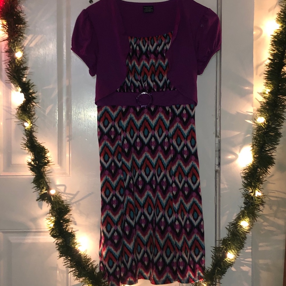 Multi-color Belted Junior Midi